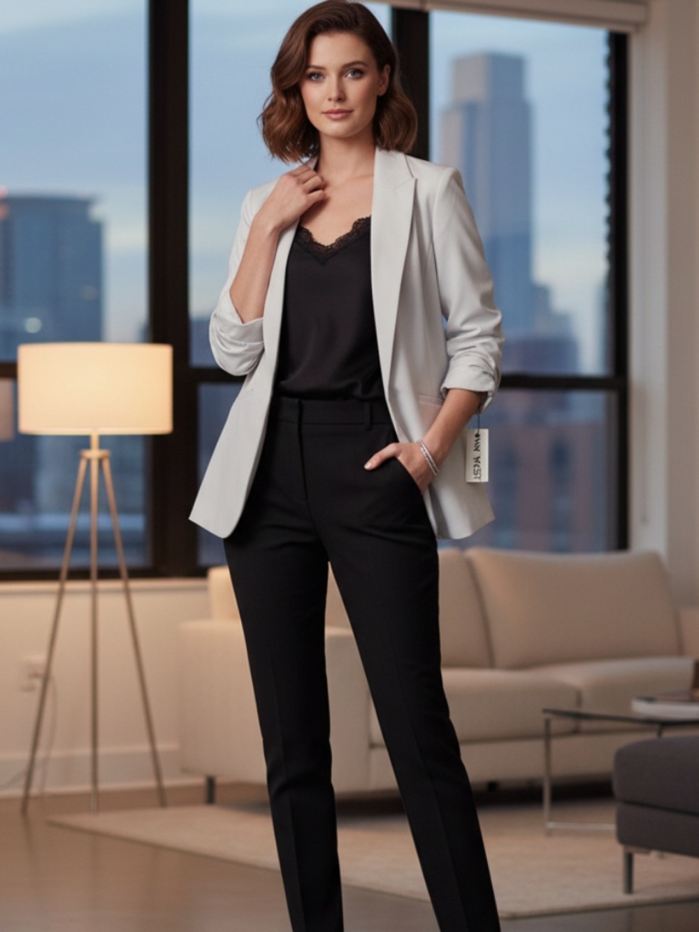 NWT Nine West white blazer Lg
